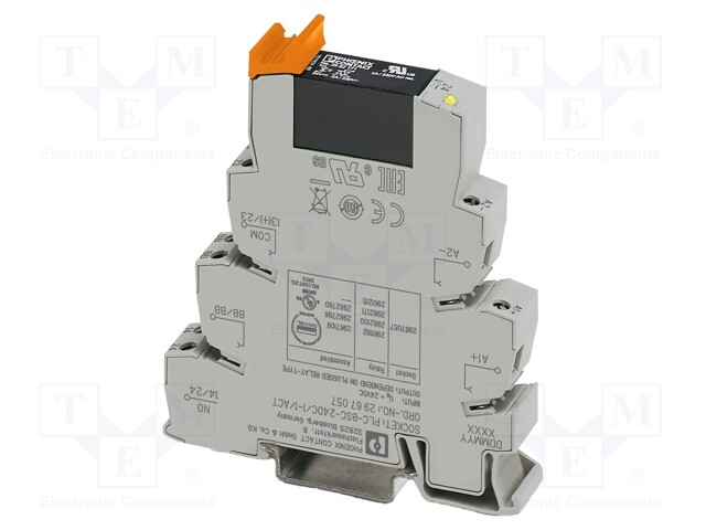 RELE: PUOLIJOHDE - SPST-NO - UKELAN: 24VDC - 5A - 5A/33VDC - Elektromagneettiset relesarjat - PLC-OSC-2424DC5 - 1