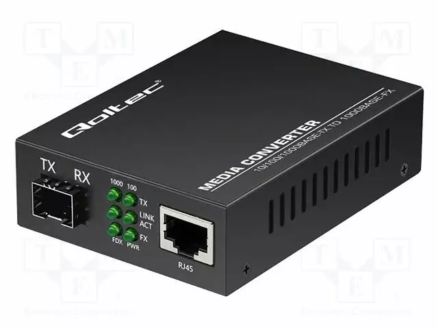 RJ45-SFP MUUNNIN - DC PISTORASIA,RJ45-PISTORASIA,SFP X1 - MUSTA - Tietokonetarvikkeet - muut - QOLTEC-52295 - 1