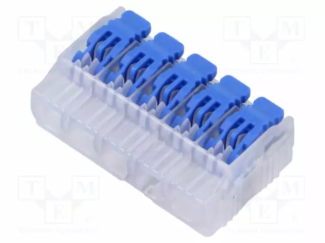 PIKALIITIN - 32A - 600V - JOHTOON - JOUSIPURISTIN - 0,14÷4MM2 - NAVAT: 1 - WAGO ja muut pikaliittimet - SCL5 - 1