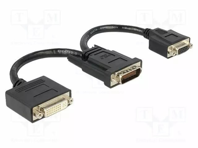 ADAPTERI - 0,2M - MUSTA - MUSTA - HDMI, DVI, DisplayPort johdot - DELOCK-65555 - 1