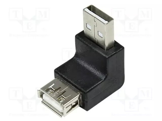 ADAPTERI - USB 2.0 - USB A RASIA,USB A KULMALIITIN - USB kaapelit ja adapterit - AU0025 - 1