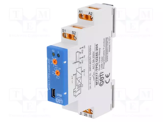 AUTOMATION MODULE: TIMER - 1S÷100H - SPDT X2 - 250VAC/5A - 12÷240VDC - Aikareleet ja ajastimet - MTR17-TPD-U240-205 - 1