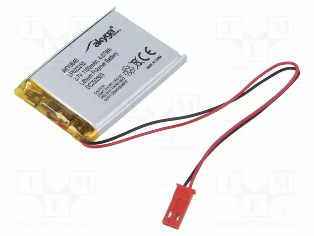 AKKU: LI-PO - 3,7V - 1100MAH - JOHDOT,JST SYP-02T-1 LIITOS - Akut - AKY-LP623255 - 1