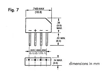 BRIDGE RECTIFIER 250V-1.5A (B250C-2300-1500) - Tasasuuntaussillat - 250V15 - 1