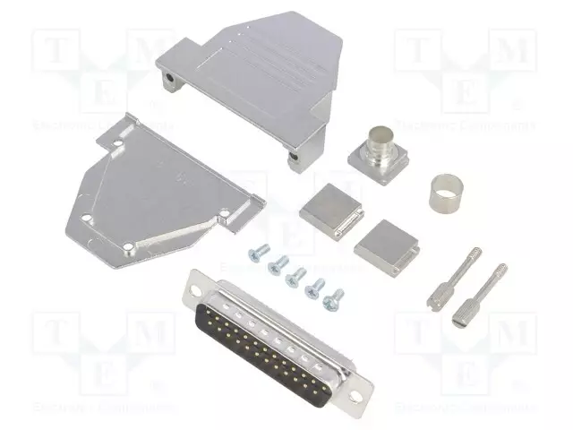 LIITIN: D-SUB - PIN: 25 - PISTOKE - UROS - JUOTETTAVA - JOHTOON - MUSTA - D liittimet - DCRP25-DMP-CF65 - 1