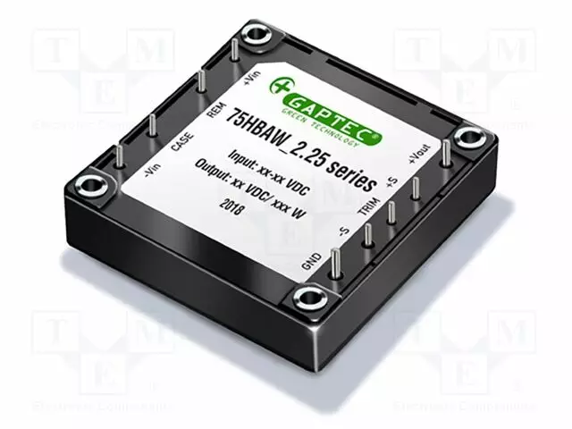 DC/DC MUUNNIN - 75W - TULOJÄNNITE 40÷160VDC - LÄHTÖJÄNNITE 24VDC - ILÄH: 3125MA - THT - DC/DC muuntimet - 75HBAW4-11024S2.25 - 1