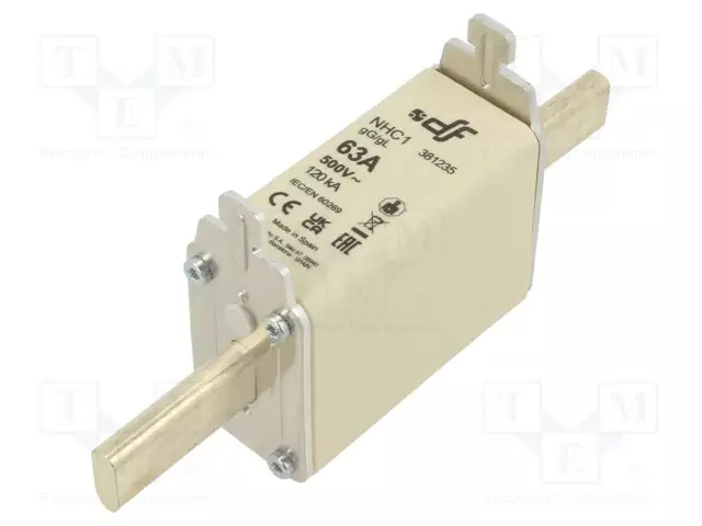 63A - 500VAC - 250VDC - GG - KERAAMINEN - NHC1 - Sulakkeet NH - 381235 - 1