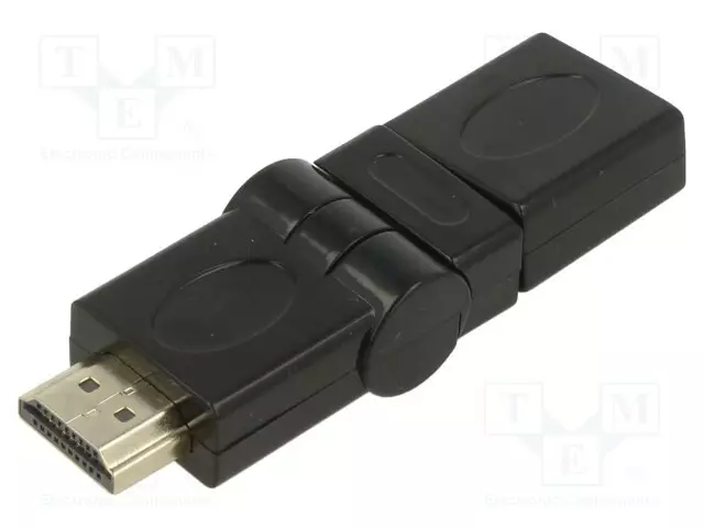 HDMI ADAPTERI -PISTORASIA,LIIKKUVA HDMI-PISTOKE ±90° - MUSTA - HDMI, DVI, DisplayPort johdot - ART-AL-OEM-55 - 1