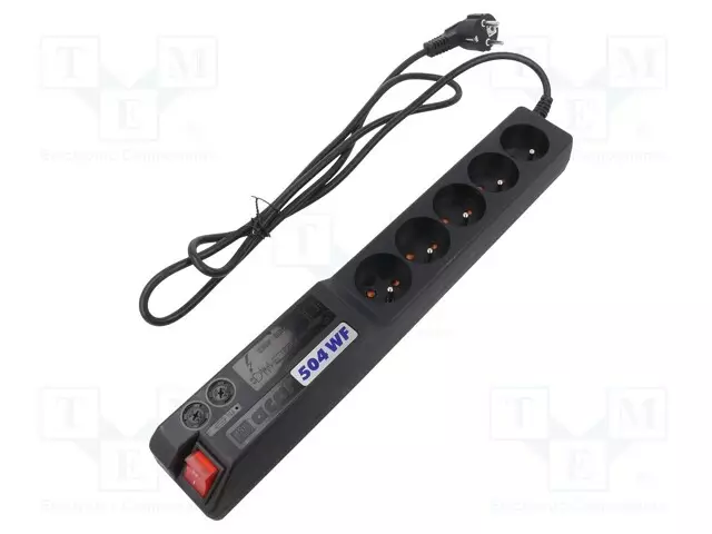 JATKOJOHTO: SUOJAUS-PISTORASIAT: 5 - 250VAC - 10A - MUSTA - Tietokonetarvikkeet - muut - ACAR-504WF-1.5 - 1