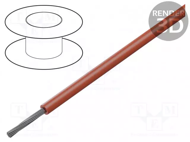 JOHTO - BETATHERM® 155 - 1X0,5MM2 - CU - PUNAINEN - -55÷155°C - Lämmönkestävät kaapelit - 3640-0050-15 - 1