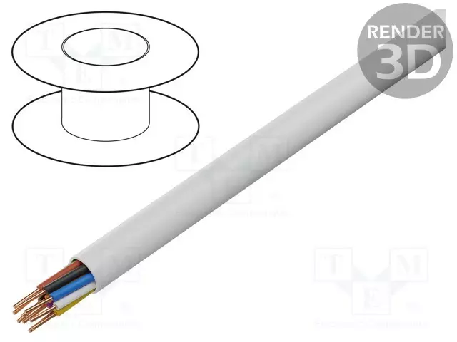 JOHTO - BITPROTECT,YTDY - 12X0,5MM - PYÖREÄ - RAUTACU - PVC - Virtajohdot metritavara - BITNER-LA0055 - 1