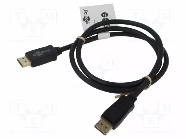 KAAPELI - DISPLAYPORT-PISTOKE,MOLEMMIN PUOLIN - PVC - PIT: 1M - MUSTA - HDMI, DVI, DisplayPort johdot - GOOBAY-74755 - 1