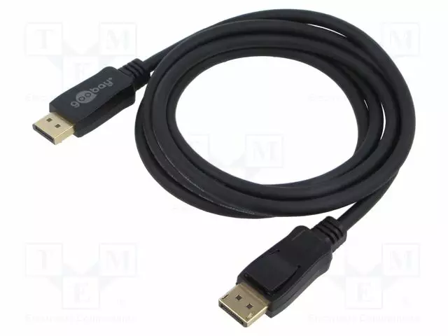 KAAPELI - DISPLAYPORT-PISTOKE,MOLEMMIN PUOLIN - PVC - PIT: 3M - MUSTA - HDMI, DVI, DisplayPort johdot - GOOBAY-74745 - 1