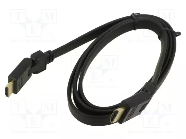 KAAPELI - LIIKKUVA HDMI-PISTOKE ±90°,MOLEMMIN PUOLIN - 1,5M - HDMI, DVI, DisplayPort johdot - ART-AL-05 - 1