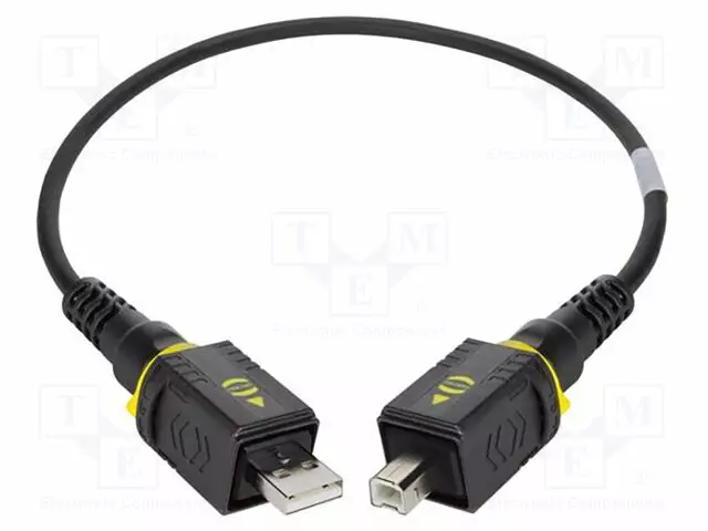 KAAPELI - HARTING PUSHPULL (V4) - USB 2.0 - 5M - MUSTA - IP65,IP67 - PVC - USB kaapelit ja adapterit - 09454454905 - 1