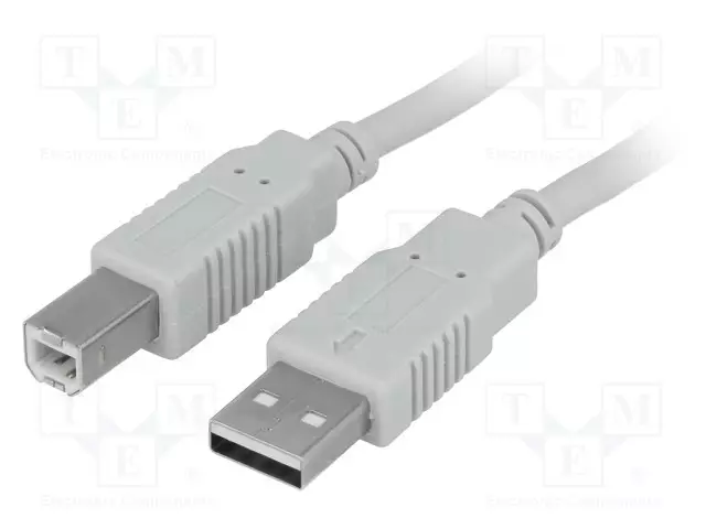 KAAPELI - USB 2.0 - USB A PISTOKE,USB B PISTOKE - 5M - VAALEANHARMAAA - USB kaapelit ja adapterit - BQC-USB2AB5 - 1