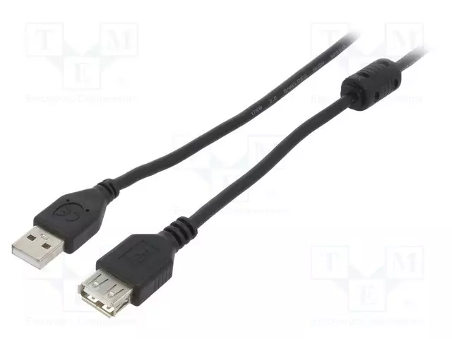 KAAPELI - USB 2.0 - USB A RASIA,USB A PISTOKE - KULLATTU - 4,5M - PVC - USB kaapelit ja adapterit - CCF-USB2-AMAF-15 - 1