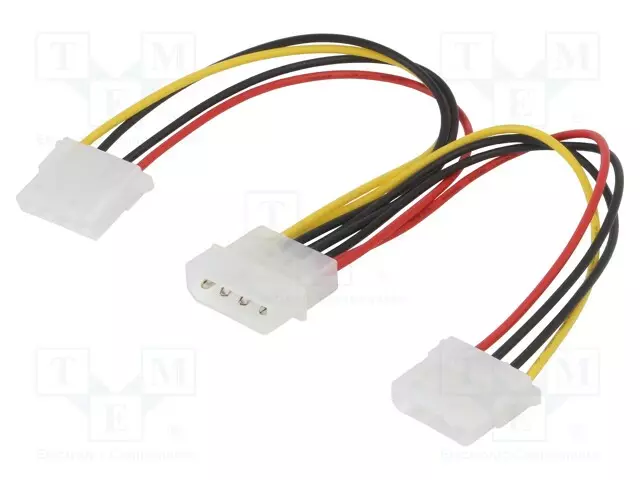 KAAPELI: SYÖTTÖKAAPELI - MOLEX-UROS-MOLEX NAARAS X2 - 0,15M - Tietokonetarvikkeet - muut - AK-CA-15 - 1