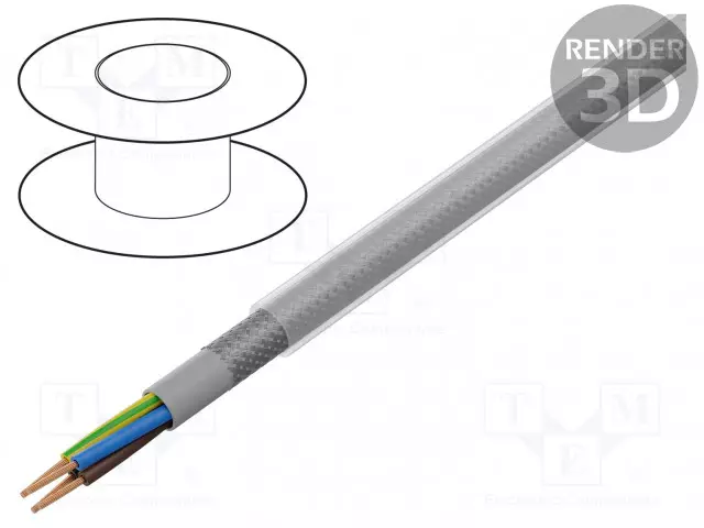 KYTKENTÄJOHTO - ÖLFLEX® CLASSIC 100 CY - 4G0,5MM2 - PVC - LÄPINÄKYVÄ,HARMAA - Suojatut moninapakaapelit - CL100CY-4G0.5 - 1