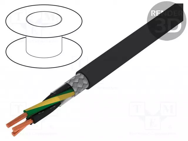 KYTKENTÄJOHTO - ÖLFLEX® CLASSIC 115 CY BK - 3G0,75MM2 - PVC - MUSTA - CPR: ECA - Suojatut moninapakaapelit - CL115CY-BK-3G0.75 - 1