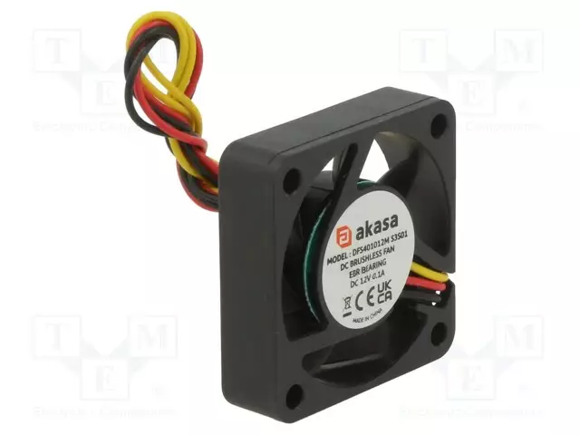 LAITETUULETIN - DC - 12VDC - 40X40X10MM - 28,5DBA - EBR - MUSTA - DC 12V tuulettimet - AK-4010MS-KT05 - 1