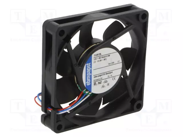 LAITETUULETIN - DC - 12VDC - 70X70X15MM - 28M3/H - 25DBA - LIUKU - DC 12V tuulettimet - 712F2L-005 - 1