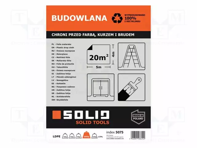 LDPE-KALVO - PIT: 5M - LEV: 4M - PUOLILÄPIKUULTAVA - Pakkaaminen ja suojaus - SOLID-5075 - 1