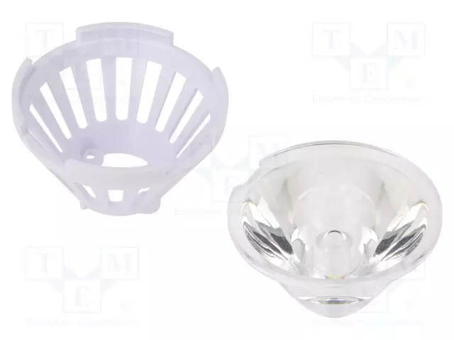 LED-LINSSI - PYÖREÄ - PLEXIGLASS PMMA - LÄPINÄKYVÄ - 4÷8° - H: 28,7MM - Linssit LEDeille - FCN13595 - 1