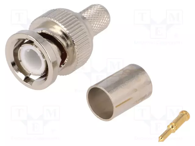 LIITIN: BNC - PISTOKE - UROS - SUORA - 75OHM - PURISTUS - RG6 - JOHTOON - BNC liittimet - BNC-135 - 1