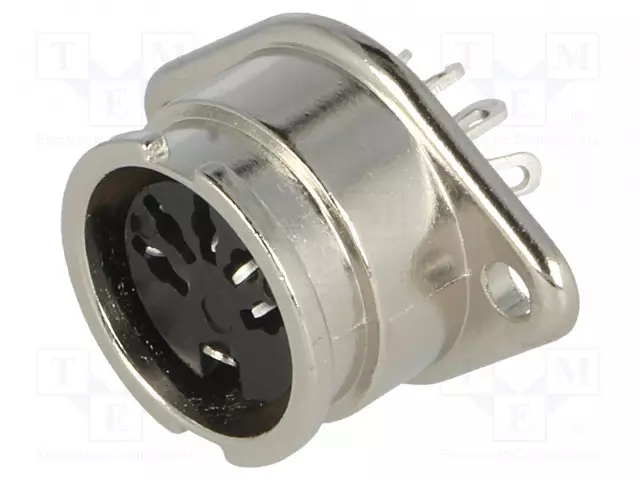 LIITIN: DIN - N LIITINAARAS - PIN: 5 - 180° - SUORA - JUOTETTAVA - DIN liittimet - 0107-05 - 1