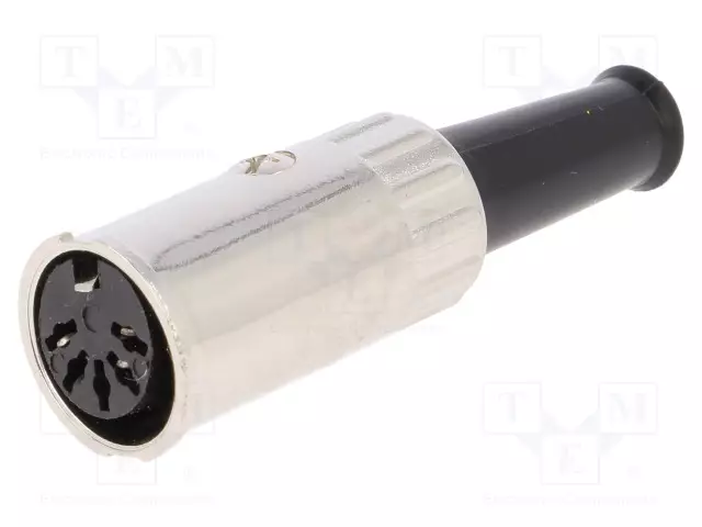 LIITIN: DIN - PISTOKE - NAARAS - MURTOSUOJALLA - PIN: 5 - 180° - SUORA - DIN liittimet - 0122-05 - 1