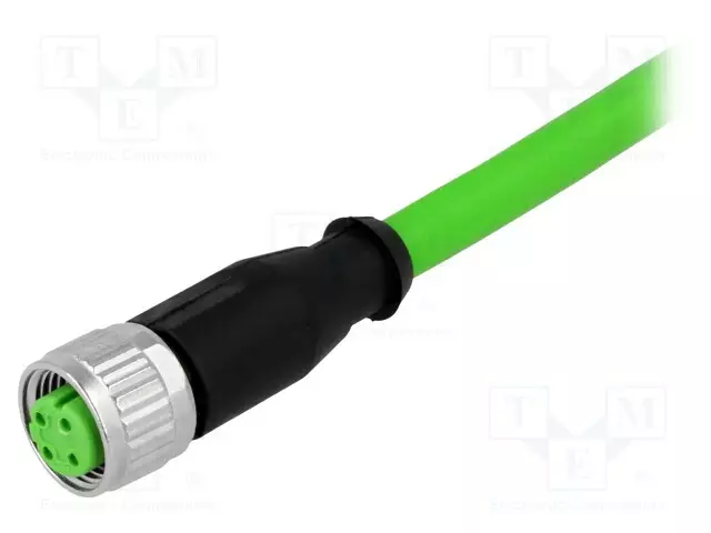 LIITIN: M12 - PISTOKE - NAARAS - PIN: 4 - SUORA - D-KOODI-ETHERNET - 1,5M - M12 liittimet - 21349300405015 - 1