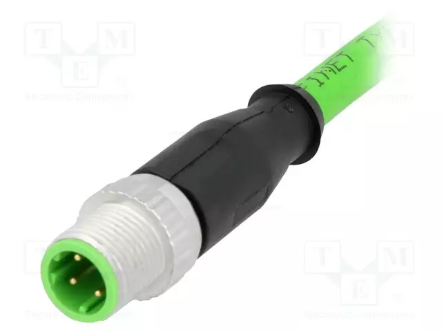 LIITIN: M12 - PISTOKE - UROS - PIN: 4 - SUORA - D-KOODI-ETHERNET - JOHDOT - M12 liittimet - 21349200405015 - 1