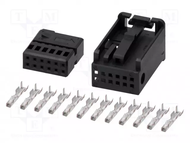 LIITTIMEN KOTELO - PISTOKE - QUADLOCK - PIN: 12 - MUSTA - Autoradiion littimet ja liitinkotelot - 80295 - 1