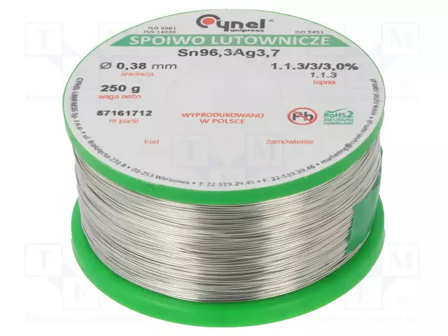 LYIJYTÖN TINA - SN96,3AG3,7 - 0,38MM - 0,25KG - KELA - 3% - Juotostinat ja muut juotosaineet - SN96A-0.380.25 - 1