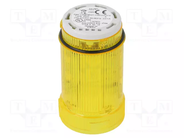 AUTOMATION MODULE: LIGHT SIGNALLER - KELTAINEN - LED - 24VDC - 24VAC - Teollisuuden merkinantolaitteet - 902017405 - 1