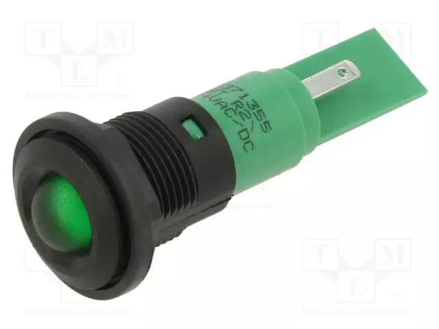 MERKKIVALO: LED - KUPERA - VIHREÄ - 24VDC - 24VAC - Ø16MM - IP67 - MUOVI - Merkkivalot ja pienoislamput - 19371355 - 1