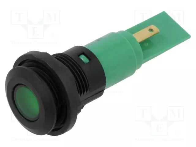 MERKKIVALO: LED - LITTEÄ - VIHREÄ - 12VDC - 12VAC - Ø16MM - IP67 - MUOVI - Merkkivalot ja pienoislamput - 19381255 - 1