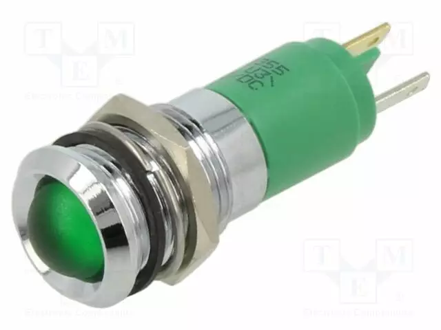MERKKIVALO: LED - VIHREÄ - 24VDC - 24VAC - Ø14MM - Merkkivalot ja pienoislamput - 192A0355 - 1