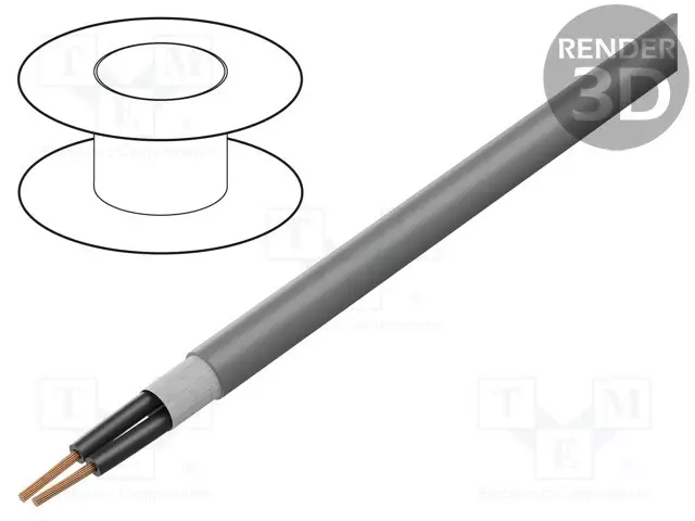 OHJAUSKYTKENTÄJOHTO - ÖLFLEX® FD 855 P - 2X1,5MM2 - PUR - HARMAA - LANKA - Suojatut ohjaimien kaapelit - CL-FD855P-2X1.5 - 1