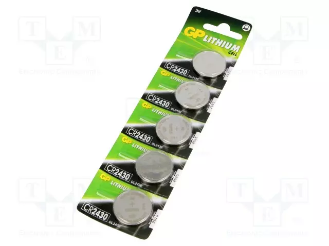 PARISTO: LITIUM - CR2430,NAPPIPARISTO - 3V - 270MAH - Ø24X3MM - 5KPL - Alkaliparistot - BAT-CR2430GP-B5 - 1