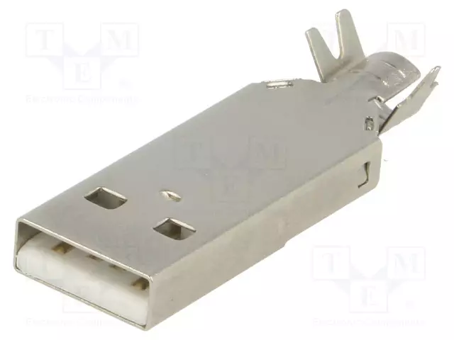 LIITIN: USB A - PISTOKE - JOHTOON - JUOTETTAVA - PIN: 4 - SUORA - 1A - 30V - USB liittimet - KEYS925 - 1