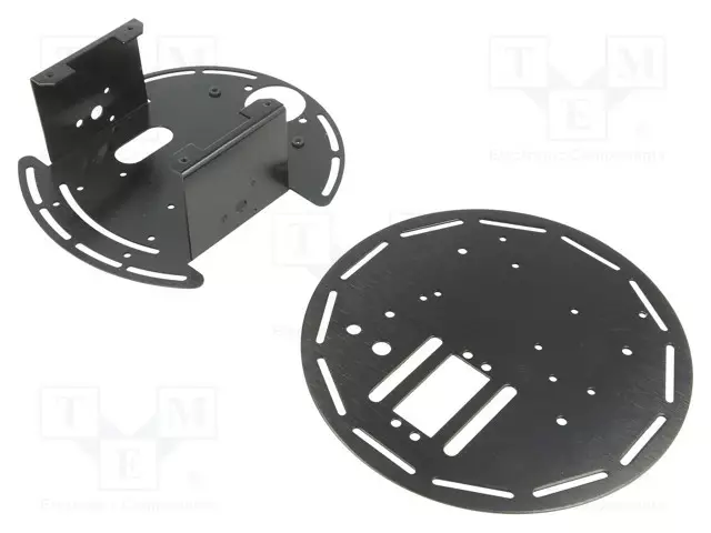 PYÖRÄALUSTA - MUSTA,KELTA-VIHREÄ - Ø170MM - 3÷7,5VDC - MOT.M: 2 - Robottialustat ja kotelot - DF-ROB0005 - 1