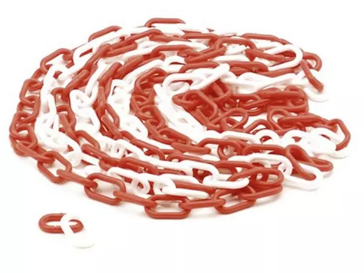 RED/WHITE CHAIN - 5m - Turvakyltit ja varoitustarrat - 1186-5 - 1