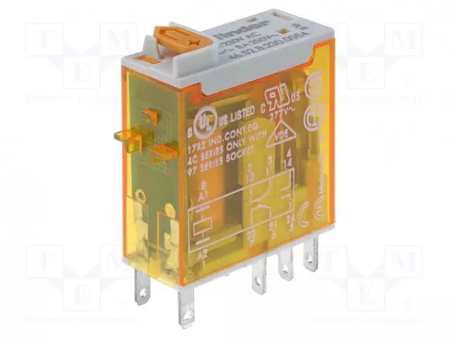 RELE - DPDT - UKELAN: 230VAC - 8A/250VAC - 8A/30VDC - Teollisuusreleet - 46.52.8.230.005 - 1