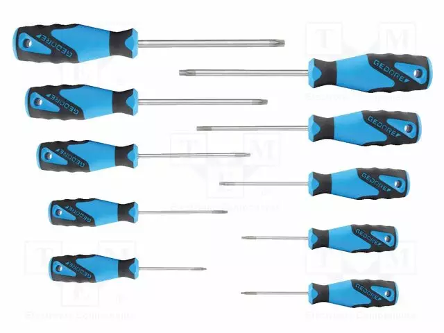 SCREWDRIVER: UNIVERSAL-SET - TORX® - 10PCS - KIT: SCREWDRIVER - Ruuvimeisselit ja sarjat - GEDORE-1482335 - 1