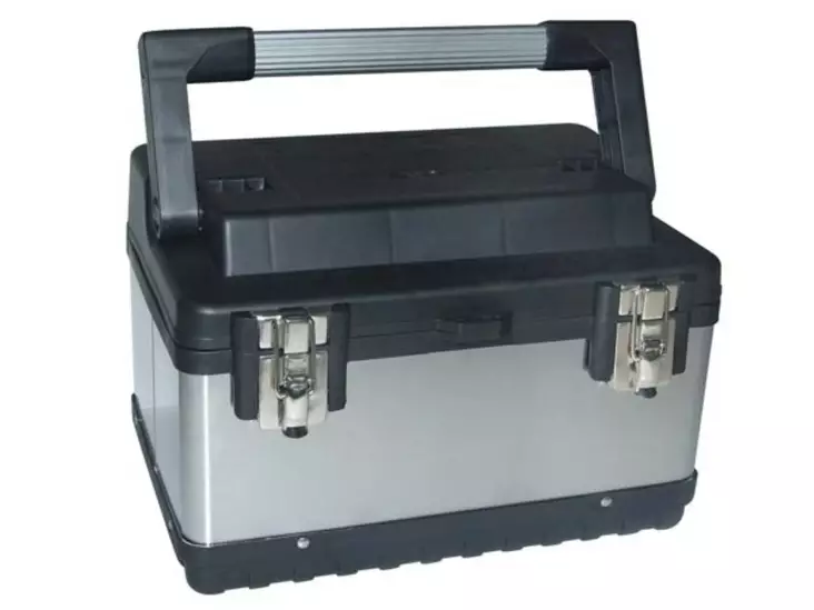 STAINLESS STEEL TOOLBOX WITH ALUMINIUM HANDLE - 380 x 270 x 225mm - Työkalulaukut ja säilytyslokerot - OTBA5 - 1