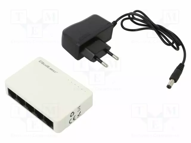 SWITCH ETHERNET - DC PISTORASIA,RJ45-PISTORASIA X5 - VALKOINEN - Tietokonetarvikkeet - muut - QOLTEC-52245 - 1