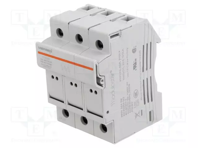VAROKEPESÄ - 10X38MM - DIN-KISKOLLE - 32A - 1KV - NAVAT: 3 - IP20 - Sulakepitimet - A1062715 - 1