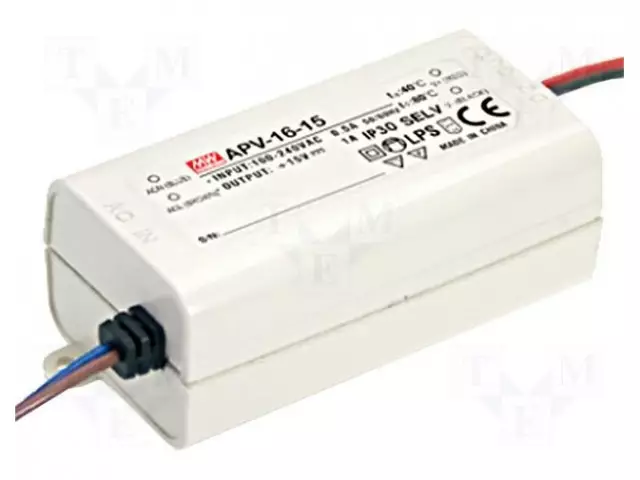 VIRTALÄHDE: IMPULSSI - LED - 13W - 5VDC - 2,6A - 90÷264VAC - 127÷370VDC - LED teholähteet - APV-16-5 - 1